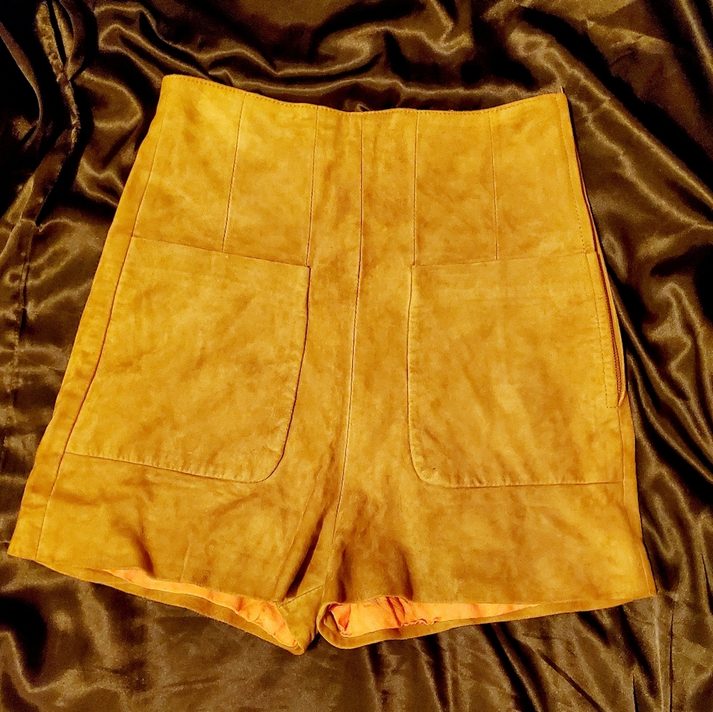 Genuine suede high waisted booty shorts
